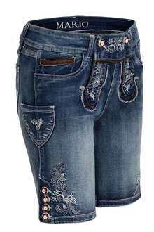 Damen Trachtenhose Jeanshose mit aufwändiger Stickerei Trachtenjeans Used look 