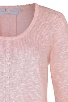 Trachten Pullover mit Zopfmuster und Falte rosa