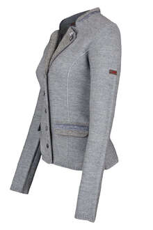Trachtenstrickjacke Blazerstil hellgrau