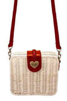 Dirndltasche Rattan rot