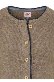 Damen Trachten Strickjacke Nussbraun Blau
