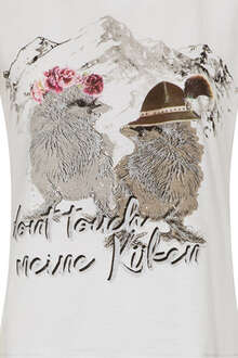 Damen T-Shirt 'Don't touch meine Kken' wei