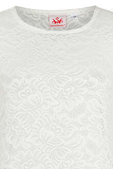 Trachtenshirt mit Spitze dreiviertelarm offwhite