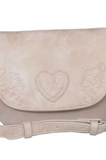 Damen Trachten-Handtasche Glattleder-Optik beige