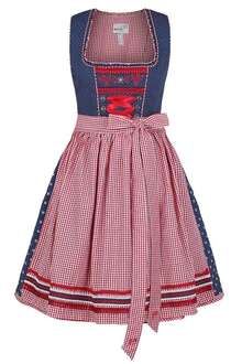 Dirndl kurz blau rot