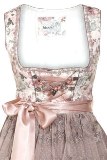 Dirndl mini Spitzenschrze creme mauve