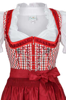 Dirndl kurz rot-wei-schwarz kariert