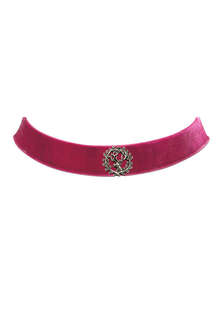 Dirndlschmuck Samtkropfband Hirsch pink