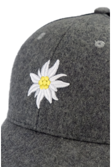 Herren Curved Cap Edelwei Mesh grau