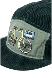Herren Cord-Cap 'Expresslieferdienst Helles' dunkelgrn