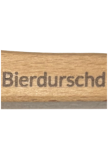 Flaschenffner Holz mit Nagel und Magneten 'Bierdurschd'