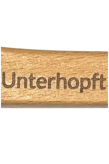 Flaschenffner Holz mit Nagel und Magneten 'Unterhopft'