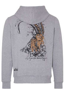 Herren Hoodie Steinbock grau