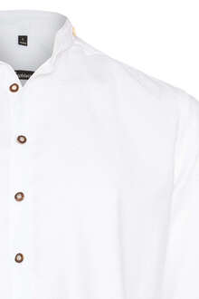 Gweih&Silk Herren Trachten Hemd mit Stehkragen Slim fit Weiss weinrot WEINROT,