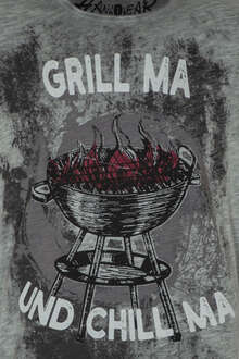 Herren T-Shirt mit Grill und Chill anthrazit