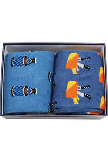 2 Paar Herrensocken mit bayerischen Schmankerln