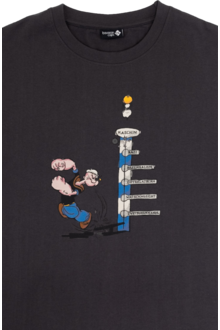 Herren T-Shirt 'Popeye haut den Lukas' dunkelgrau