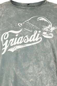 Herren Trachten T-Shirt  Griasdi grau