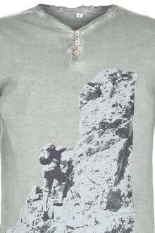 Trachtenshirt Bergsteiger Print grau