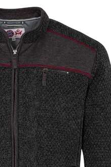 FCB Herren Strickjacke anthrazit rot