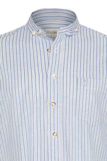 Herren Trachtenhemd Slim Fit gestreift wei blau