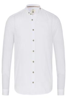 Gestreiftes Trachtenhemd Slim Fit wei