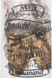 Herren Trachtenshirt 'Mei Krachlederne' wei