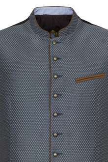 Herren Trachtenweste Slim fit rauchblau gemustert