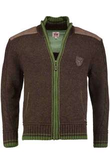 Strickjacke mit Reiverschluss braun/grn