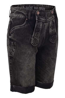 Jeans Lederhose braun grau