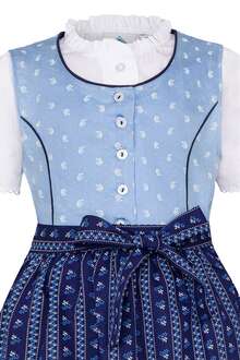 Kinder Baumwolldirndl mit Bluse hellblau
