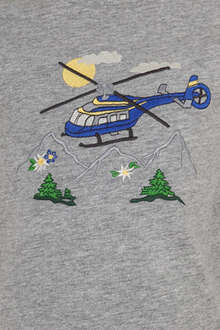 Kinder T-Shirt Hubschrauber grau