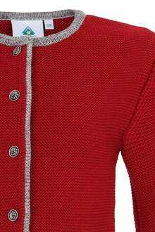 Kinder Trachten-Strickjacke rot grau