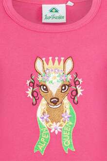 Mädchen T-Shirt Alpen Queen mit Reh pink
