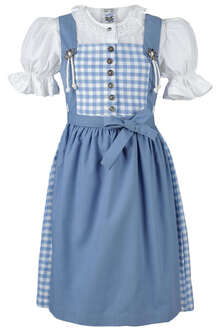 Kinderdirndl mit Bluse hellblau-wei kariert