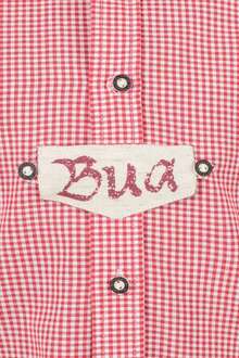 Trachtenhemd rot-weiß kariert 'Bua'
