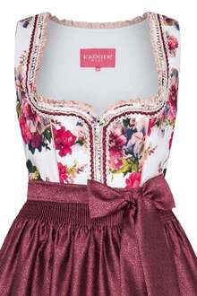 Mini Blumen-Dirndl weinrot