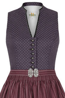 Baumwoll Waschdirndl hochgeschlossen aubergine