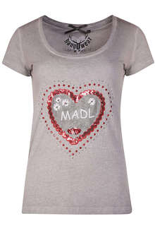 Damen T-Shirt Madl grau