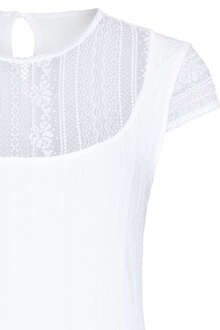 Damen-Body mit Spitze und Flgelrmel wei