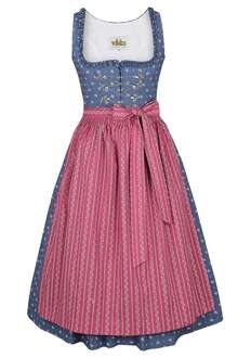 Baumwolldirndl midi blau pink