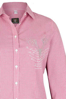 Trachten Bluse langarm Strass pink wei karo