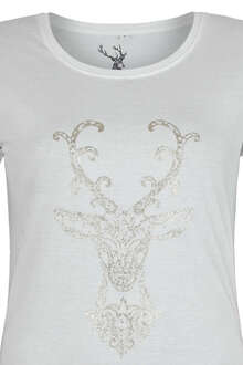 Trachten T-Shirt Hirsch wei gold