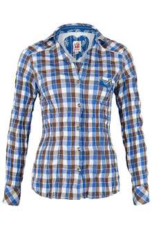 Bluse Crash-Optik kariert blau