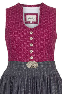 Baumwoll-Dirndl midi bordeaux anthrazit