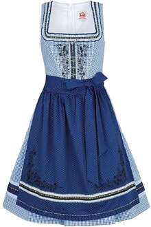 Dirndl kurz wei-blau kariert mit Rschen