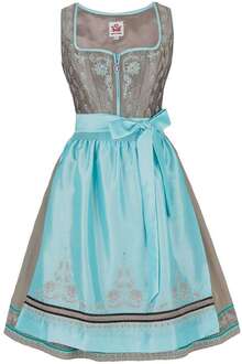 Dirndl kurz taupe-hellblau