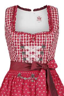 Dirndl mittel rot karo geblmt