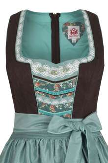 Dirndl kurz braun mint Blumenrock