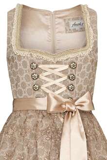 Mini Dirndl mit Spitzenschrze beige